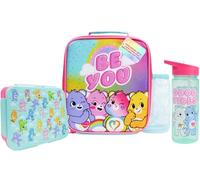 Get Trend Care Bears Borraccia, Borsa Porta Pranzo e Porta Merenda Bambini, 3 Pz Set, Materiale Scolastico, BPA Gratuito, A Prova di Perdite (Multi Care Bears)