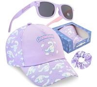 Get Trend Cinnamoroll Cappellino Bambina con Occhiali da Sole Bambina UV400 ed Elastico, Set Accessori Estate, Protezione Solare Bambini, Idea Regalo Bambine (Viola Cinnamoroll)