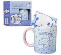 Get Trend Cinnamoroll Sanrio Tazza e Calze Set Regalo Donna e Adolescenti, 340ml/11.5oz Tazze Ceramica e Taglia Unica Calzini Caldi, Regali per Lei (Blu Cinnamoroll)
