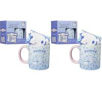 Get Trend Cinnamoroll Sanrio Tazza e Calze Set Regalo Donna e Adolescenti, 340ml/11.5oz Tazze Ceramica e Taglia Unica Calzini Caldi, Regali per Lei (Blu Cinnamoroll) (Confezione da 2)