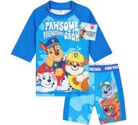 Get Trend Costume Piscina Bambino Adolescenti 2 Pz Costumi da Bagno e Rash Vest per Vacanza Spiaggia Mare Regalo Ragazzo (5-6 Anni, Blu Paw Patrol)