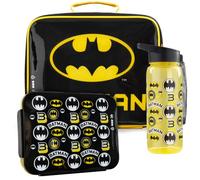 Get Trend DC Comics Batman Set Porta Pranzo Bambini 3 Pezzi con Borsa Termica, Lunch Box, Borraccia, Porta Merenda Termico per Scuola e Tempo Libero, Idea Regalo Bambino (Nero/Giallo Batman)
