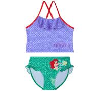 Get Trend Disney Ariel Sirenetta Costume Piscina Bambina Due Pezzi 3-8 Anni, Bikini Bambina Set con Top e Slip, Regalo Ragazza (5-6 Anni, Viola/Verde Mermaid)