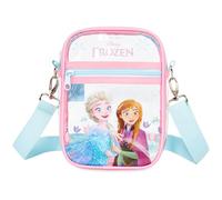 Get Trend Disney Frozen Elsa Borsa Tracolla Bambina e Ragazza, PVC Borsello Trasparente e Idrorepellente, Tracolla Regolabile, Idee Regalo (Rosa/Turchese Frozen)