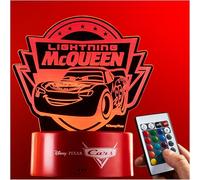 Get Trend Disney Lightning McQueen LED Luce Notturna, USB & Alimentato a Batteria Luci con 16 Colori e 4 Modalità, Lampada da Comodino (Multi Cars)