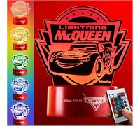 Get Trend Disney Lightning McQueen LED Luce Notturna, USB & Alimentato a Batteria Luci con 16 Colori e 4 Modalità, Lampada da Comodino (Multi Cars)