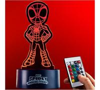 Get Trend Disney Spiderman LED Luce Notturna, USB & Alimentato a Batteria Luci con 16 Colori 4 Modalità, Lampada da Comodino con Luminosità Regolabile (Multi Spidey)