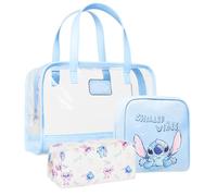 Disney Beauty Case da Viaggio Stitch, Set 3 Pochette Makeup Bag Beauty Case Donna Ragazza