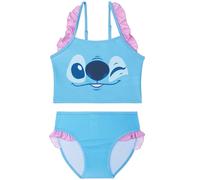 Get Trend Disney Stitch Bikini Bambina Set 5-14 Anni, Balze Costume Piscina Bambina Due Pezzi Top e Slip, Estivo Regalo Ragazza (6-7 Anni, Blu/Rosa Stitch)