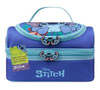 Get Trend Disney Stitch Borsa Porta Pranzo Bambini con Scomparti a Due Piani Spuntini Borsa Frigo Pranzo per Picnic Scuola Regali Bambini (Blu Stitch)