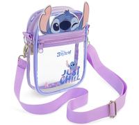 Get Trend Disney Stitch Borsa Tracolla Bambina e Ragazza, PVC Borsello Trasparente e Idrorepellente, Tracolla Regolabile, Idee Regalo (Blu/Viola Stitch)