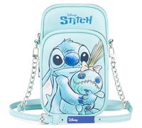 Get Trend Disney Stitch Borsa Tracolla Ragazza, Borsetta Porta Cellulare con Cinturino Regolabile per Viaggio, Regalo Bambina (Blu Stitch)