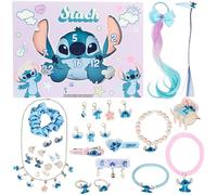 Get Trend Disney Stitch Calendario Avvento 2025 Ragazza, Accessori Capelli e Gioielli, Mollette Capelli Scrunchies, Xmas Regalo Ragazza (Lilla Stitch)