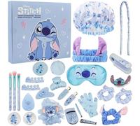 Get Trend Disney Stitch Calendario Avvento 2025, Set Regalo Donna Adolescenti, Kit di Bellezza Maschera Dormire Fermagli Capelli, Regali per Lei (Blu Stitch)