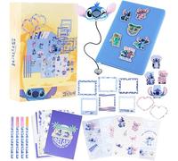 Get Trend Disney Stitch Scrapbooking Kit Bambini, DIY Giornale Set Arte con Taccuino Adesivi Penna a Sfera Segnalibro, Set Cancelleria, Regalo Bambina (Blu Stitch)