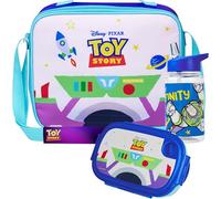 Get Trend Disney Toy Story Borsa Porta Pranzo con Porta Merenda Borraccia Bambini Senza BPA Set 3 Pz Materiale Scolastico per Viaggiare Picnic (Blu Toy Story)