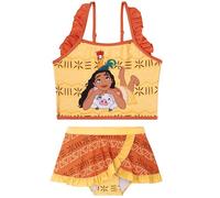 Get Trend Disney Vaiana Costume Piscina Bambina Due Pezzi 4-10 Anni, Bikini Bambina Set Top e Gonna da Bagno, Regalo Ragazza (9-10 Anni, Rosso/Arancione Moana)
