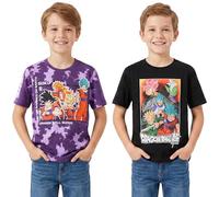 Get Trend Dragon Ball Super Magliette Bambino 7-14 Anni, Set 2 T-Shirt Cotone Manica Corta Girocollo, Abbigliamento Bambino Estivo, Idea Regalo Ragazzo (13-14 Anni, Nero/Multi Dragon Ball Z, 2 Pck)