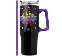 Get Trend Fortnite Borraccia Termica con Cannuccia e Manico 940 ml, Tazza Termica in Acciaio Inox Isolata a Doppia Parete per Bevande Calde e Fredde (Nero Fortnite)