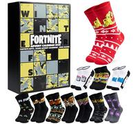 Get Trend Fortnite Calendario Avvento 2025 con 24 Coppie Calzini Ragazzo Adolescenti e Uomo, 39-42.5, Natale Calendario Avvento Gamer, Regali Originali (Nero/Giallo Fortnite)