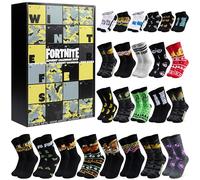 Get Trend Fortnite Calendario Avvento 2026 con 24 Coppie Calzini Ragazzo Adolescenti e Uomo, 39-42.5, Natale Calendario Avvento Gamer, Regali Originali (Nero/Giallo Fortnite)