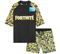 Get Trend Fortnite Costume Piscina Bambino Ragazzi 2 Pz Costumi Mare Pantaloncini da Bagno e Maglietta per Nuoto Spiaggia Viaggio (9-10 Anni, Giallo Fortnite)