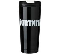 Get Trend Fortnite Tazza Termica da Viaggio 425ml, Acciaio Inox con Coperchio Flip, Mug Termica Isolata a Doppia Parete per Bevande Calde e Fredde (Nero Fortnite)