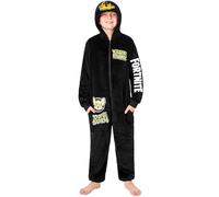 Get Trend Fortnite Tuta Intera Bambino Adolescenti 7-16 Anni, Pile Pigiami Interi Bambini con Cappuccio, Regalo Ragazzo(15-16 Anni, Nero Fortnite)