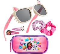 Get Trend Gabby’s Dollhouse Set Occhiali da Sole Protezione UV e Accessori Capelli Bambina con Borsa Piccola Mollette Capelli (Rosa Gabby’s Dollhouse)