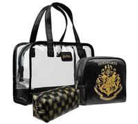 Get Trend Harry Potter Beauty Case Donna Ragazza, Set 3 Pezzi Borsa Trasparente, Pochette e Porta Trucchi, Beauty da Viaggio per Make Up (Nero Harry Potter)