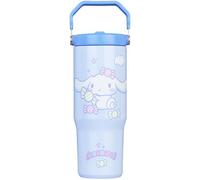 Get Trend Hello Kitty Cinnamoroll Tazza Termica con Manico e Cannuccia 850ml, Borraccia Termica Acciaio Inox Doppia Parete Senza BPA, Mantiene Freddo 12h e Caldo 5h (Blu Cinnamoroll)