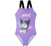Get Trend Hello Kitty Kuromi Costume Piscina Bambina, Costume Intero con Fiocco e Cinturino Regolabile, Estivo Regalo Ragazza (6-7 Anni, Viola Kuromi)