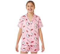 Get Trend Hello Kitty Pigiama Corto Bambina, Kuromi Cinnamoroll Set Pigiami con Maglietta Corta Ragazza e Pantalone, Regali Bambina (11-12 Anni, Rosa Hello Kitty)