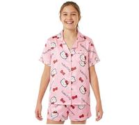 Get Trend Hello Kitty Pigiama Corto Bambina, Kuromi Cinnamoroll Set Pigiami con Maglietta Corta Ragazza e Pantalone, Regali Bambina (9-10 Anni, Rosa Hello Kitty)