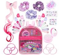 Get Trend Hello Kitty Sanrio Accessori Capelli Bambina e Zainetto Set Mollette Capelli Stickers Spazzola Capelli Fasce Scrunchies Regali Ragazze (Rosa Hello Kitty)