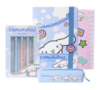 Get Trend Hello Kitty Sanrio Cinnamoroll Set Cancelleria con Quaderno Diario Penna a Sfera Astuccio Matite Stickers Anime Materiale Scolastico (Blu Cinnamoroll)