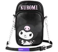 Get Trend Hello Kitty Sanrio Kuromi Borsa Tracolla Ragazza, Borsetta Porta Cellulare con Cinturino Regolabile per Viaggio (Nero Kuromi)