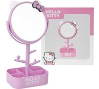 Get Trend Hello Kitty Sanrio Specchio da Tavolo con Portagioielli per Ragazza e Adolescenti, Specchi Decorativi con Portaoggetti per Collana Orecchini (Rosa Hello Kitty)