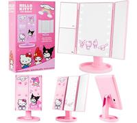 Get Trend Hello Kitty Sanrio Specchio Vanity con 16 LED Luci Tri-Fold Illuminare Specchi da Trucco con 3 Modalità Ingrandimento e Sensore Touch