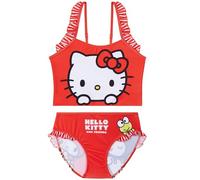 Get Trend Hello Kitty Set Bikini Bambina 5-14 Anni, Costume Piscina Bambina Due Pezzi Cinturino Regolabile e Balze, Regalo Ragazza (5-6 Anni, Rosso Hello Kitty)