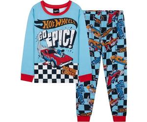 Get Trend Hot Wheels Pigiama Bambino Set, Lungo Pigiami Bambini Adolescenti, Gioco Abbigliamento da Casa, Regalo Ragazzo (6-7 Anni, Blu Hot Wheels)