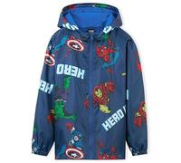 Get Trend Marvel Giacca Impermeabile Bambino - 100% Poliestere Giacca Antipioggia Bambino - Comoda Giacca Impermeabile Bambina e Bambini (Blu Avengers, 9-10 anni)