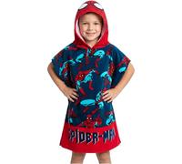 Get Trend Marvel Spiderman Asciugamani Bagno con Cappuccio Ragazzi Poncho Bambino Telo Mare Bambini (Rosso/Blu Spiderman, 10-13 Anni)