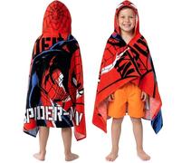 Get Trend Marvel Spiderman Asciugamani Bagno con Cappuccio Ragazzi Poncho Bambino Telo Mare Bambini (Rosso Spiderman, 6-14 Anni)