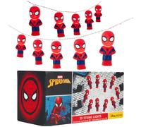 Get Trend Marvel Spiderman Catena Luminosa, LED Luce Notturna, 1,65m | con 10 Personaggi 3D, Lucine LED Decorative a Batteria per Interno, Camera e Natale, Idee Regalo