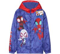 Get Trend Marvel Spiderman Giacca Impermeabile Bambino Adolescenti, Foderato in Pile Giacca Antipioggia, Regalo Ragazzo (4-5 Anni, Blu Spidey Fodera in Pile)