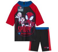 Get Trend Marvel Spidey Costume Piscina Bambino Set 2 Pezzi Costumi da Bagno Mare Bambini Piccoli Maglietta Piscina e Tronchi (4-5 Anni, Rosso/Nero Spidey)