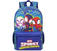 Get Trend Marvel Spidey E I Suoi Fantastici Amici Grande Zaino Ragazzo, 46 cm Zaino Scuola con Multi-Scomparti e Tasche con Rete e Spallacci (Blu Spidey)