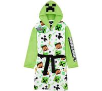 Get Trend Minecraft Accappatoio Bambino e Adolescenti, Creeper Vestaglia in Pile con Cappuccio, Gamer Regalo Ragazzo (7-8 Anni, White Minecraft)