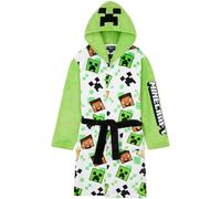 Get Trend Minecraft Accappatoio Bambino e Adolescenti, Creeper Vestaglia in Pile con Cappuccio, Gamer Regalo Ragazzo (13-14 Anni, White Minecraft)